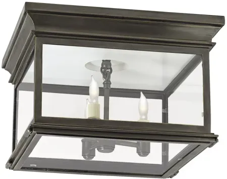Chapman & Myers Club Large Square Flush Mount with Clear Glass Shade