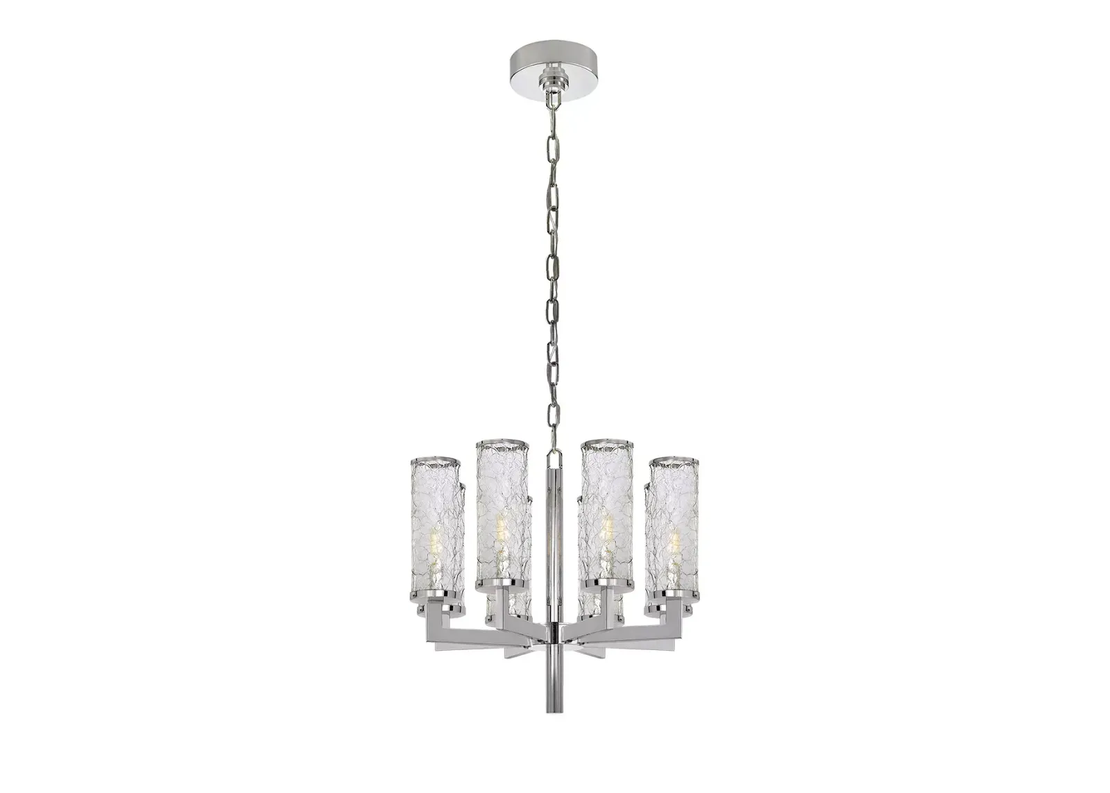 Kelly Wearstler Liaison Single Tier 8 Light Chandelier with Crackle Glass