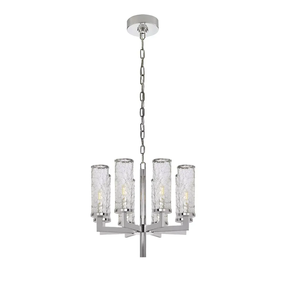 Kelly Wearstler Liaison Single Tier 8 Light Chandelier with Crackle Glass