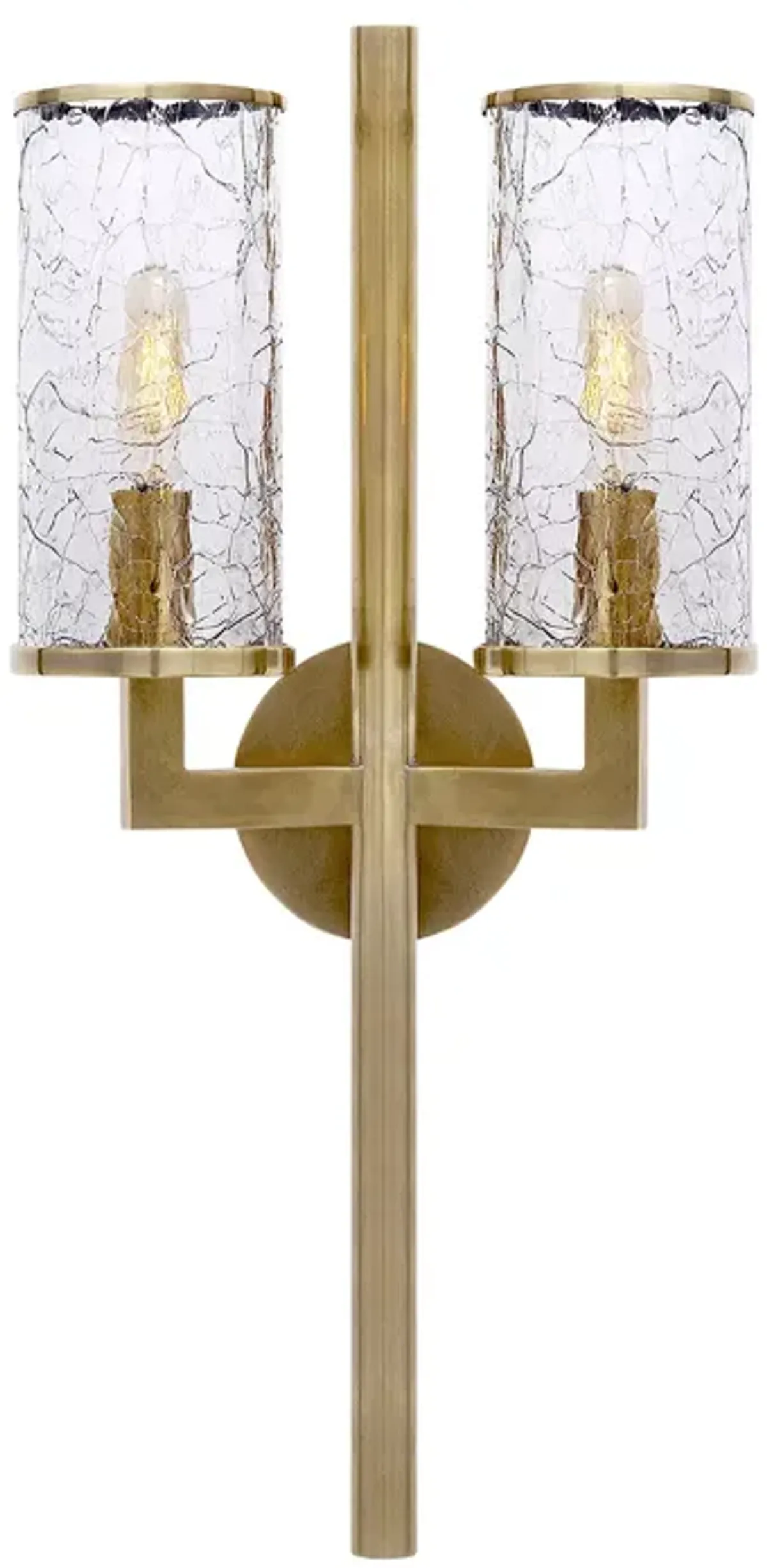 Kelly Wearstler Liaison Double Sconce with Crackle Glass