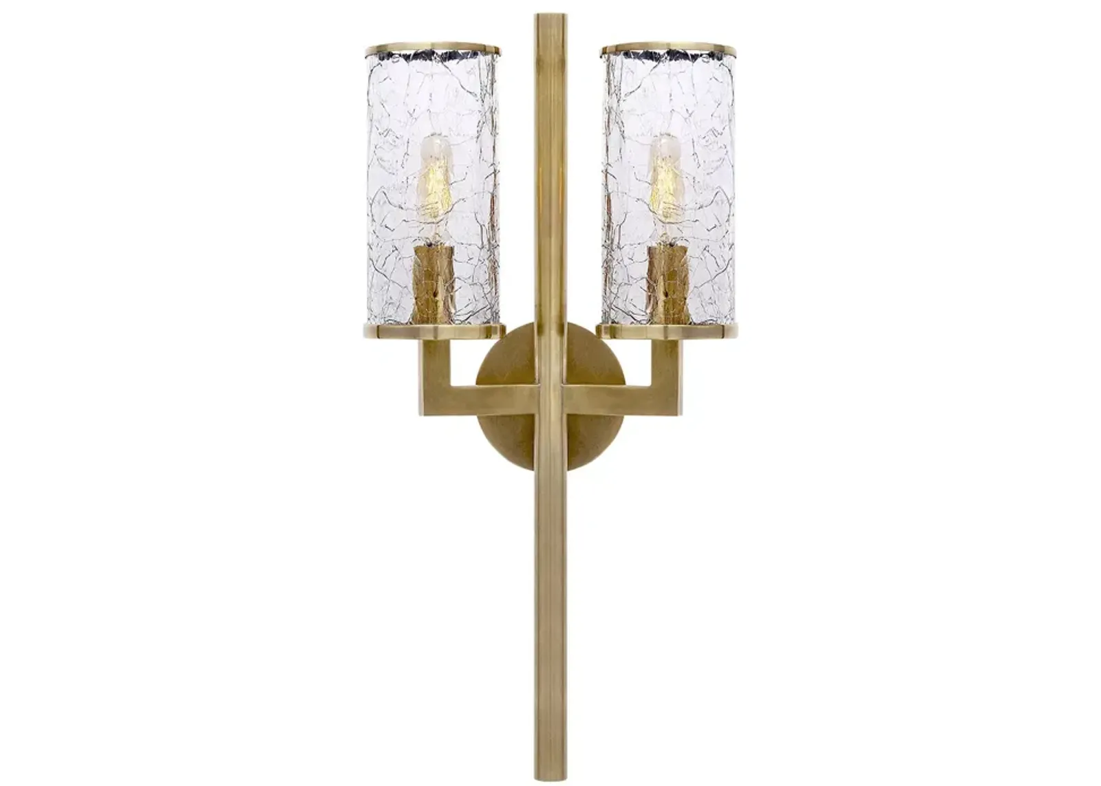 Kelly Wearstler Liaison Double Sconce with Crackle Glass