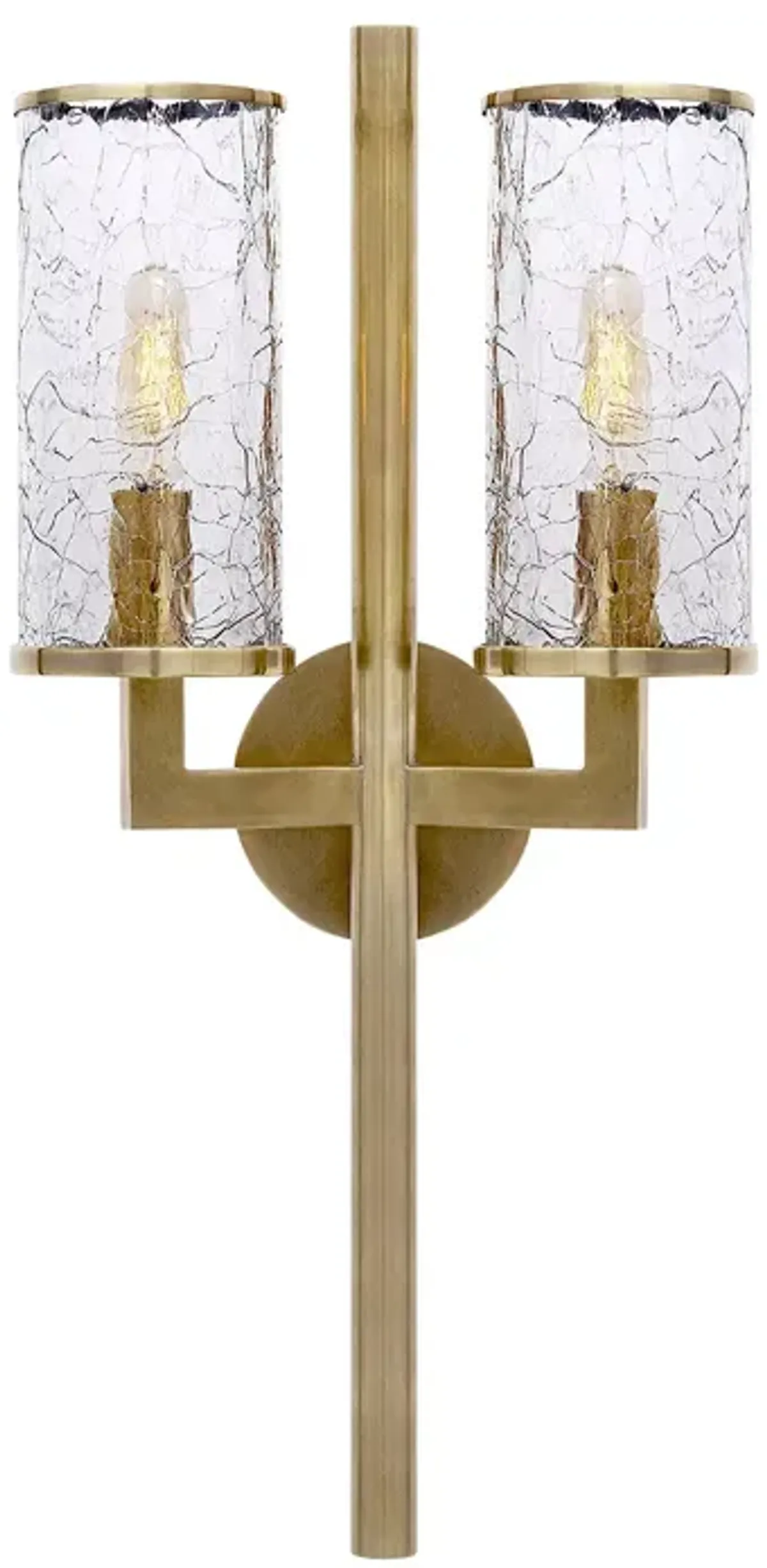 Kelly Wearstler Liaison Double Sconce with Crackle Glass