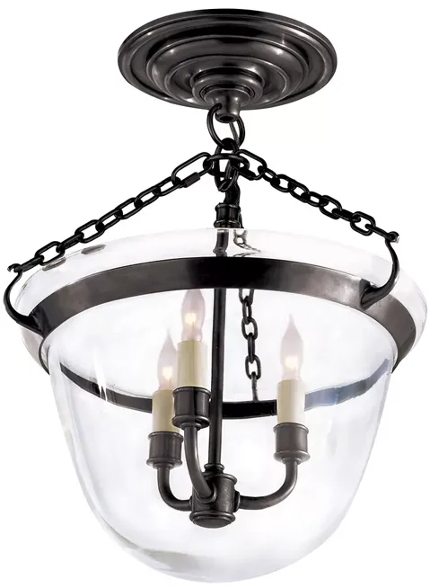 Chapman & Myers Country Semi-Flush Bell Jar Lantern