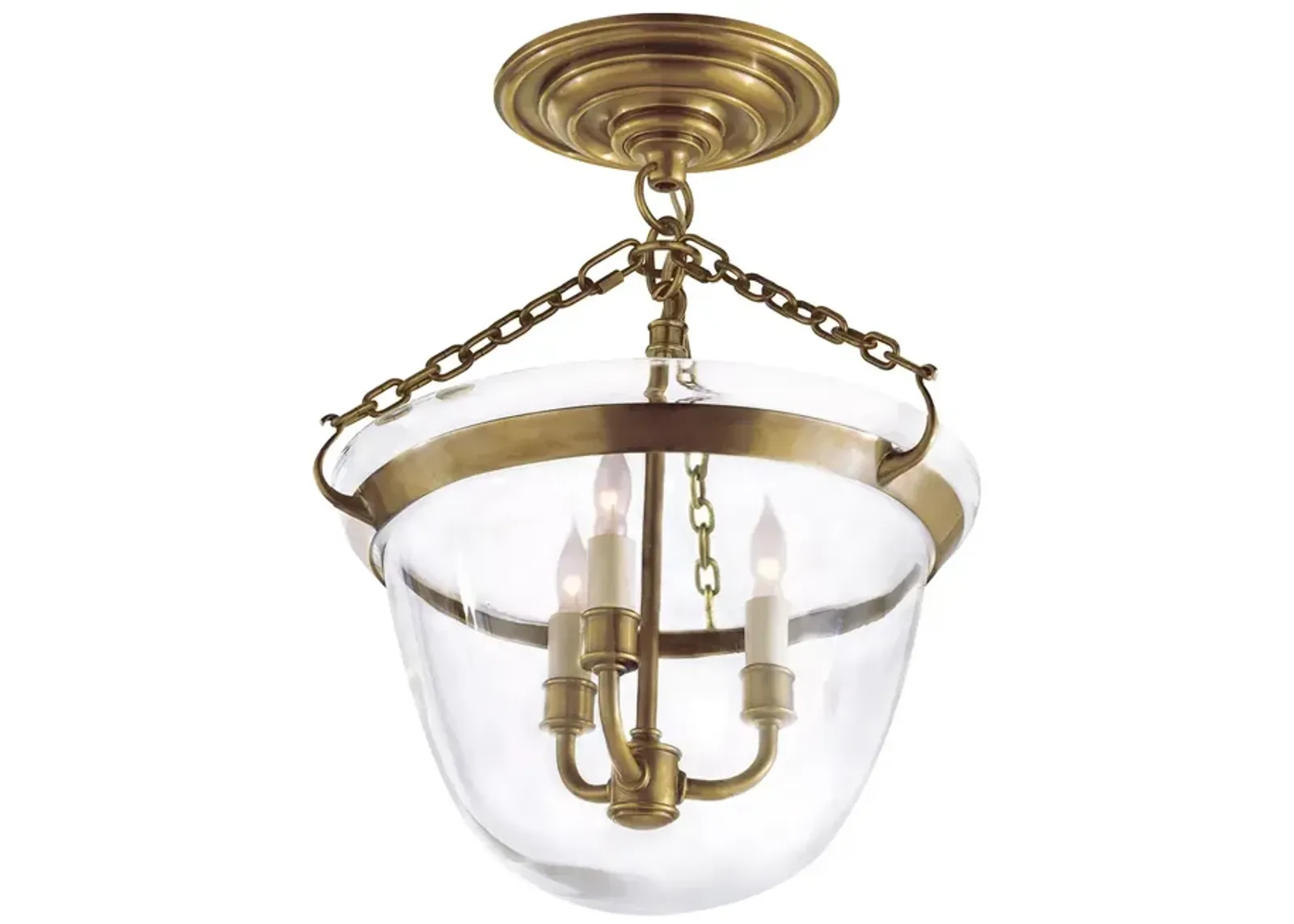 Chapman & Myers Country Semi-Flush Bell Jar Lantern