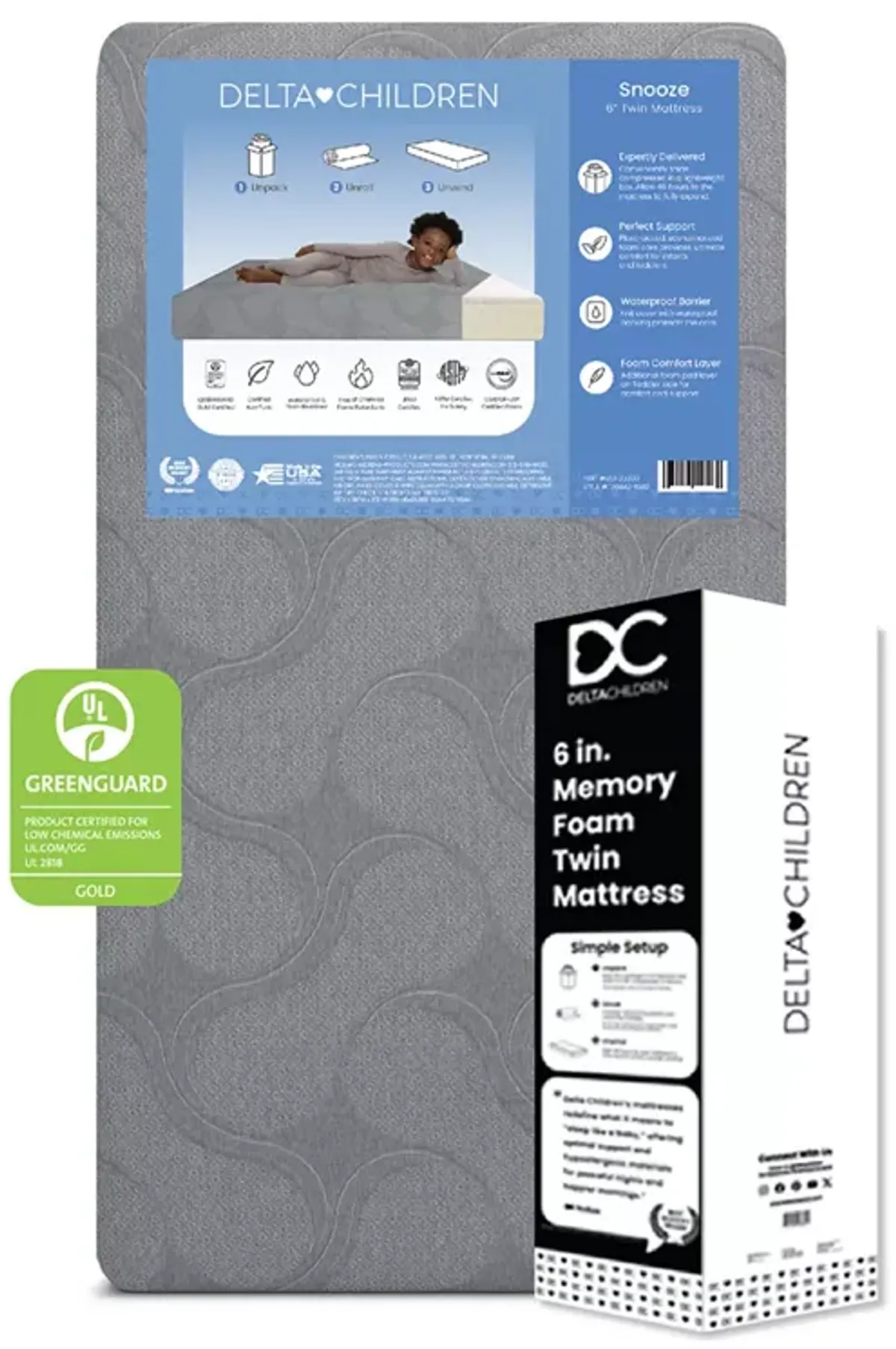 Delta Children Snooze 6  Inch Twin Mattress