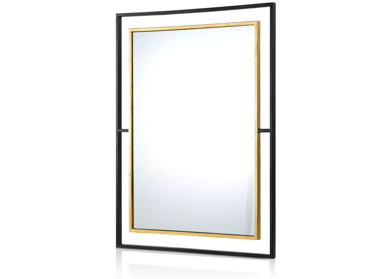 Ren-Wil Gray Mirror In Black & Gold