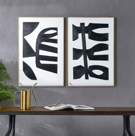 Ren-Wil Rockwell Abstract Symbols Canvas Wall Art, 24" x 36", Set of 2