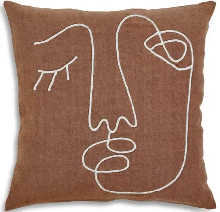 Ren-Wil Katrine Terracotta/Ivory Decorative Pillow, 20" x 20"
