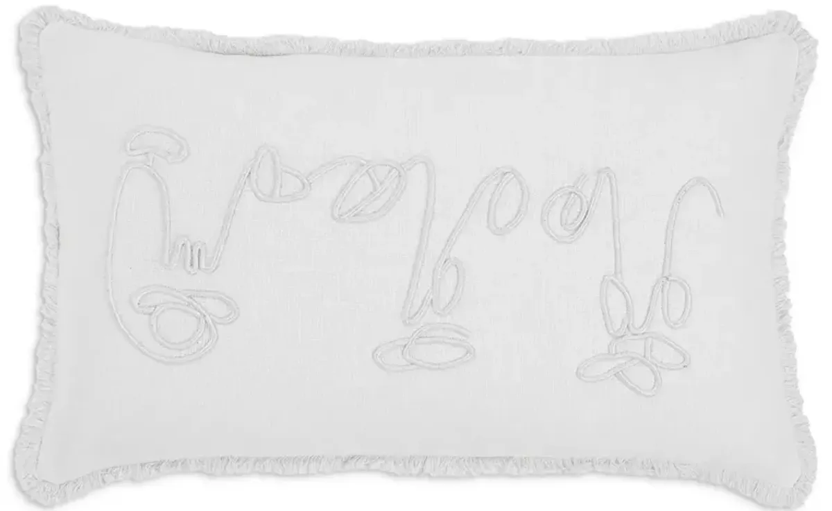 Ren-Wil Alivia White/Ivory Decorative Pillow, 25" x 15"