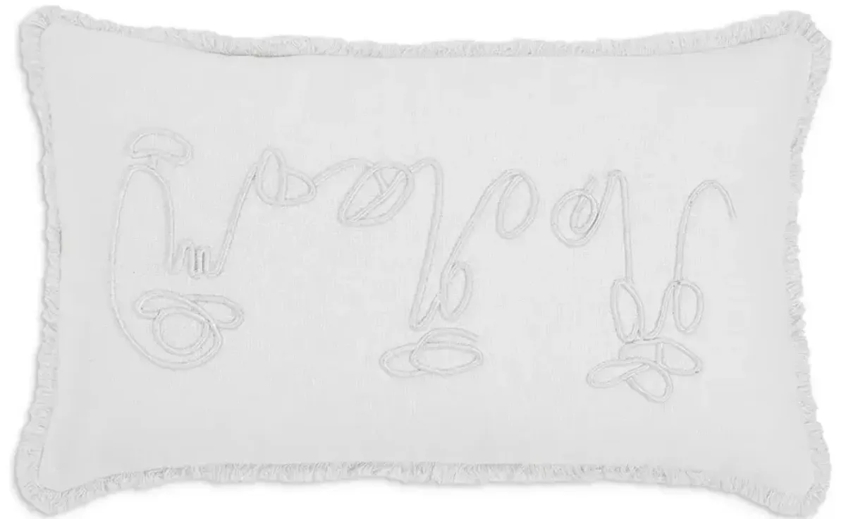 Ren-Wil Alivia White/Ivory Decorative Pillow, 25" x 15"