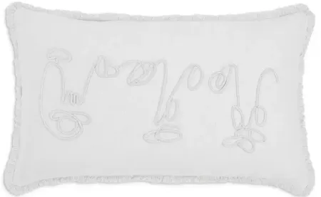 Ren-Wil Alivia White/Ivory Decorative Pillow, 25" x 15"
