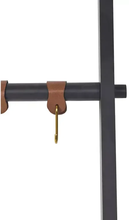 Ren-Wil Mareva Decorative Ladder for Throws with Faux Leather Accent Hooks