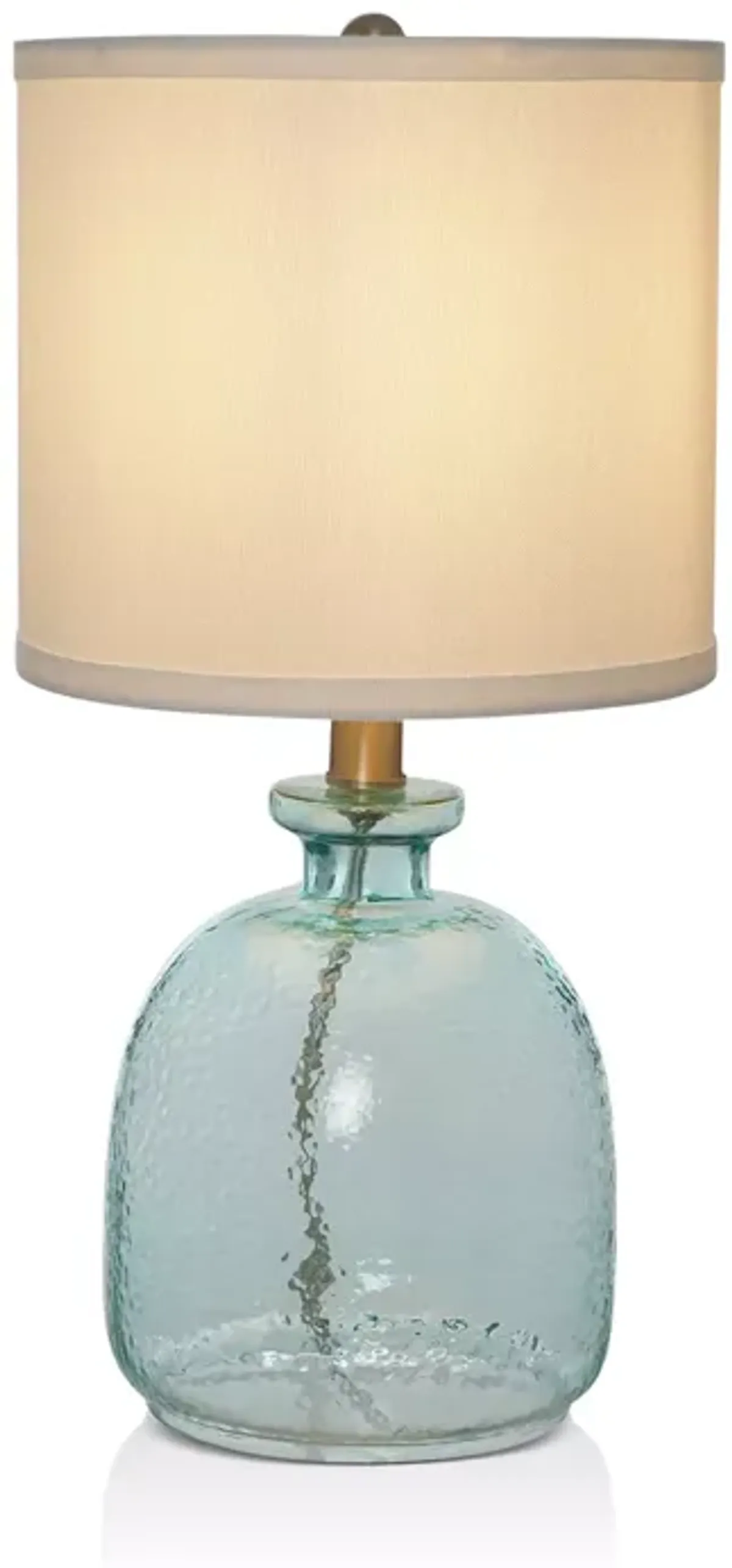 Cresswell 18" Ocean-Blue Glass Table Lamp