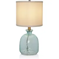 Cresswell 18" Ocean-Blue Glass Table Lamp