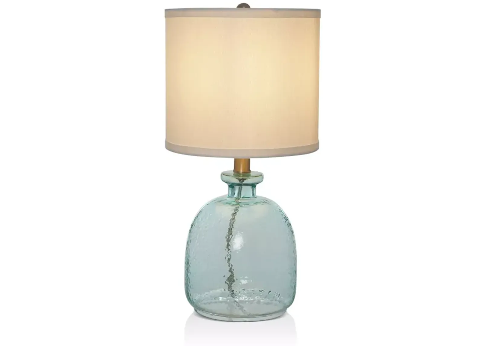 Cresswell 18" Ocean-Blue Glass Table Lamp