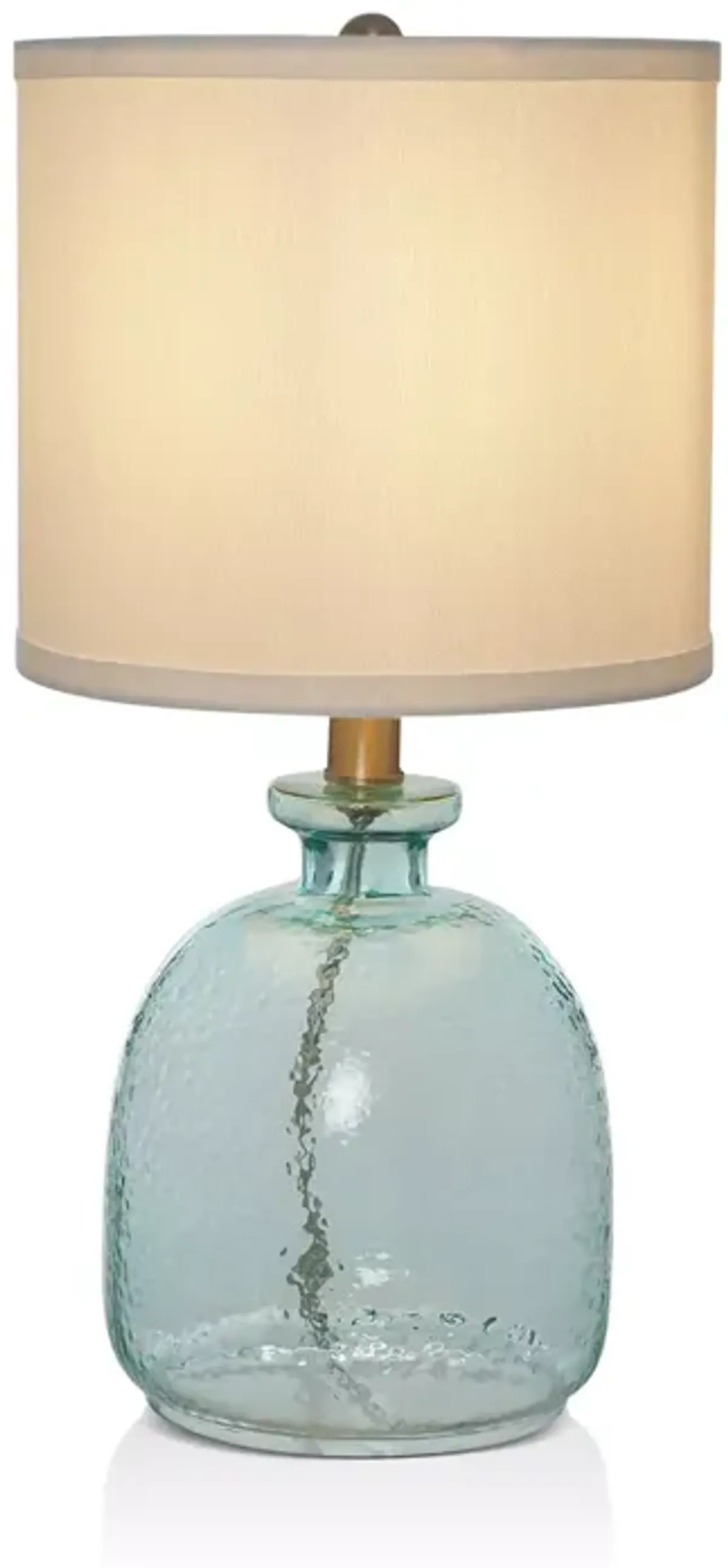 Cresswell 18" Ocean-Blue Glass Table Lamp