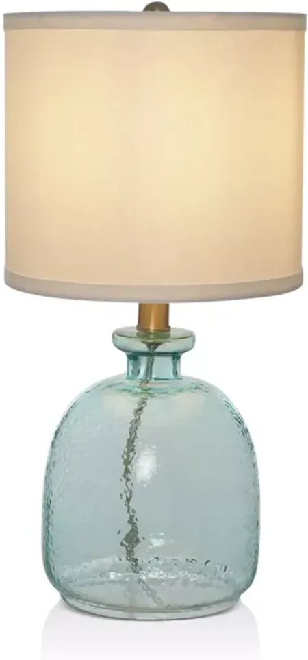 Cresswell 18" Ocean-Blue Glass Table Lamp