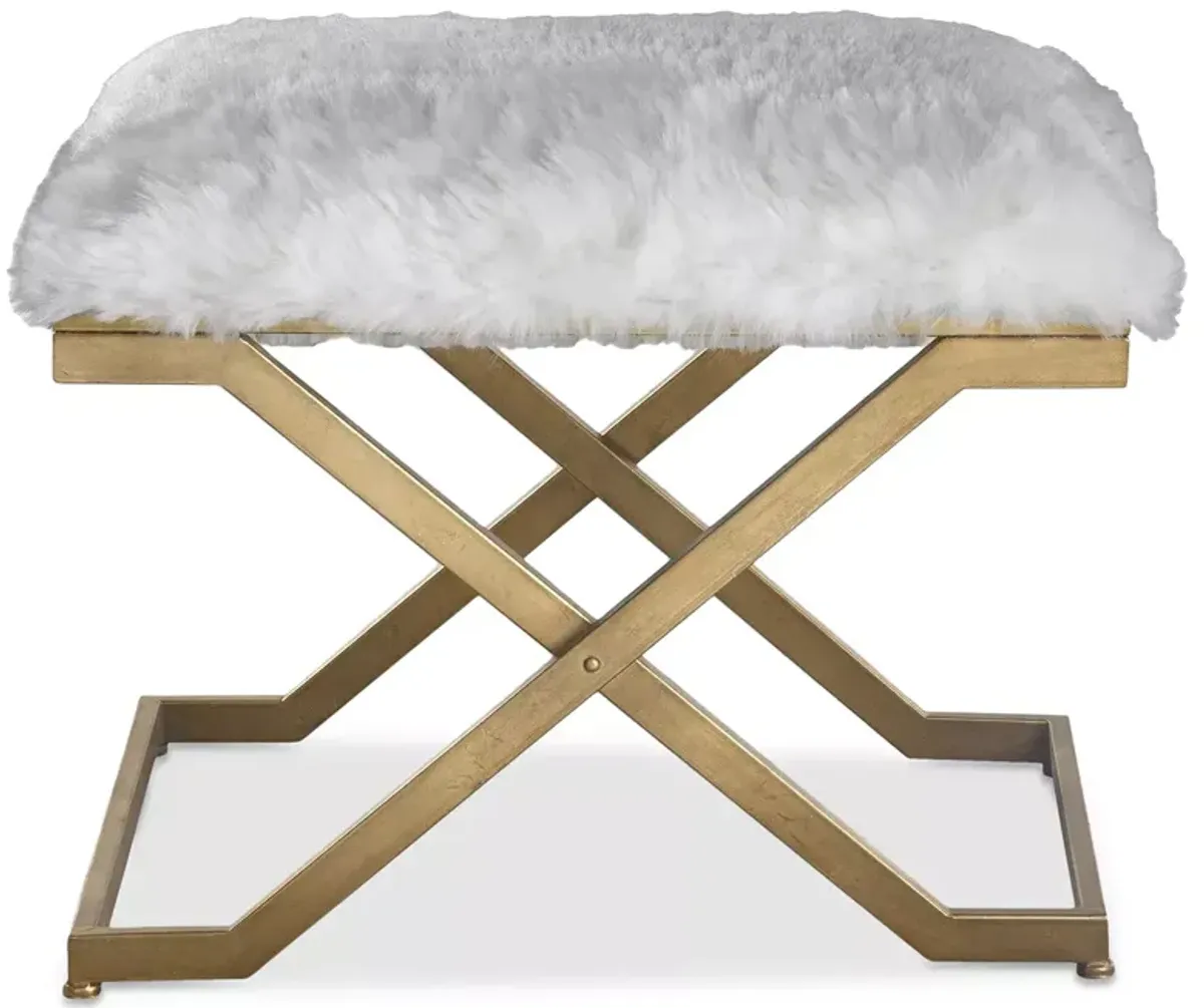 Uttermost Farran Faux Fur Small Bench