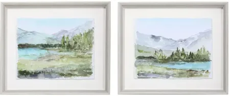 Uttermost Plein Air Reservoir Watercolor Prints, Set of 2