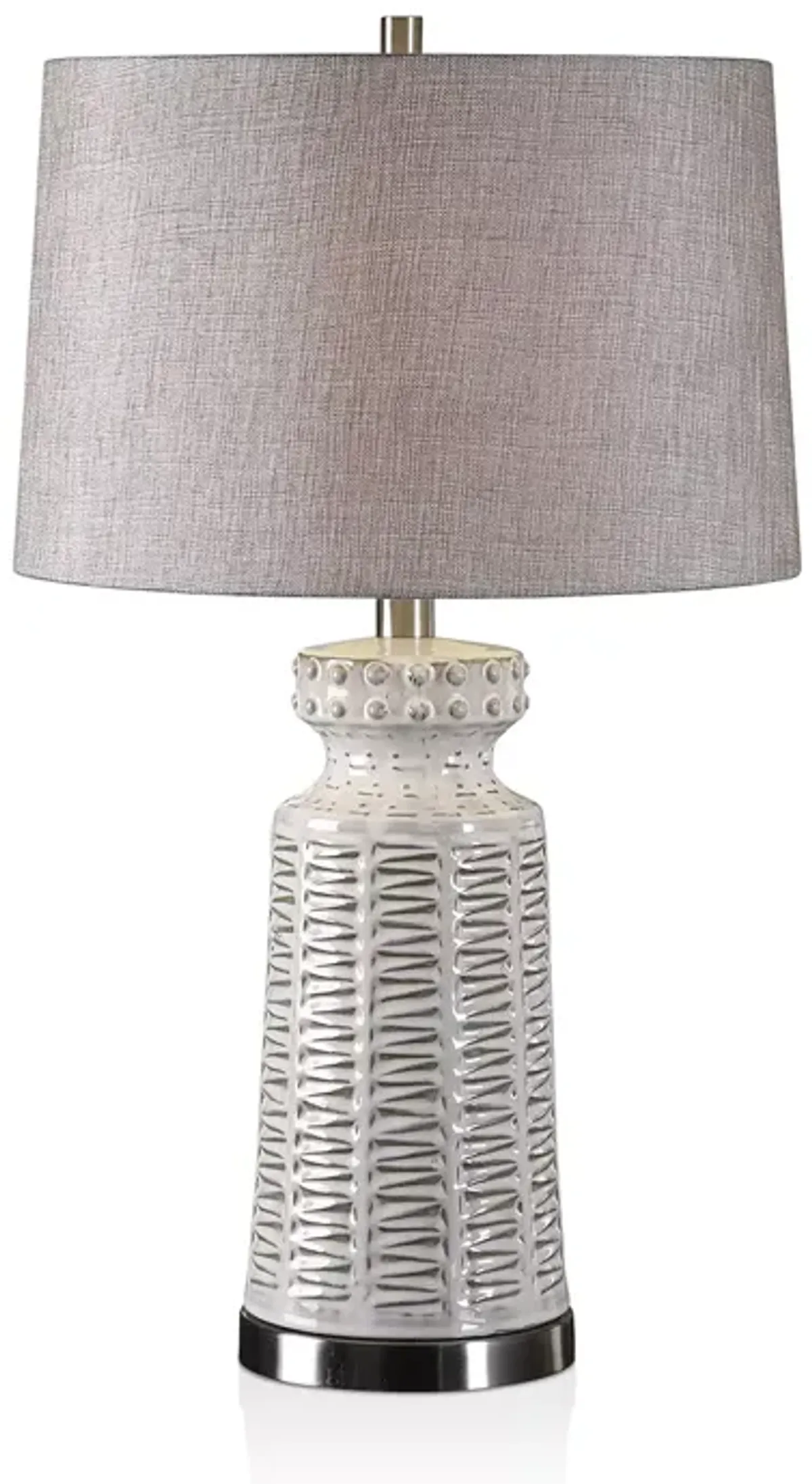 Uttermost Kansa Distressed White Table Lamp