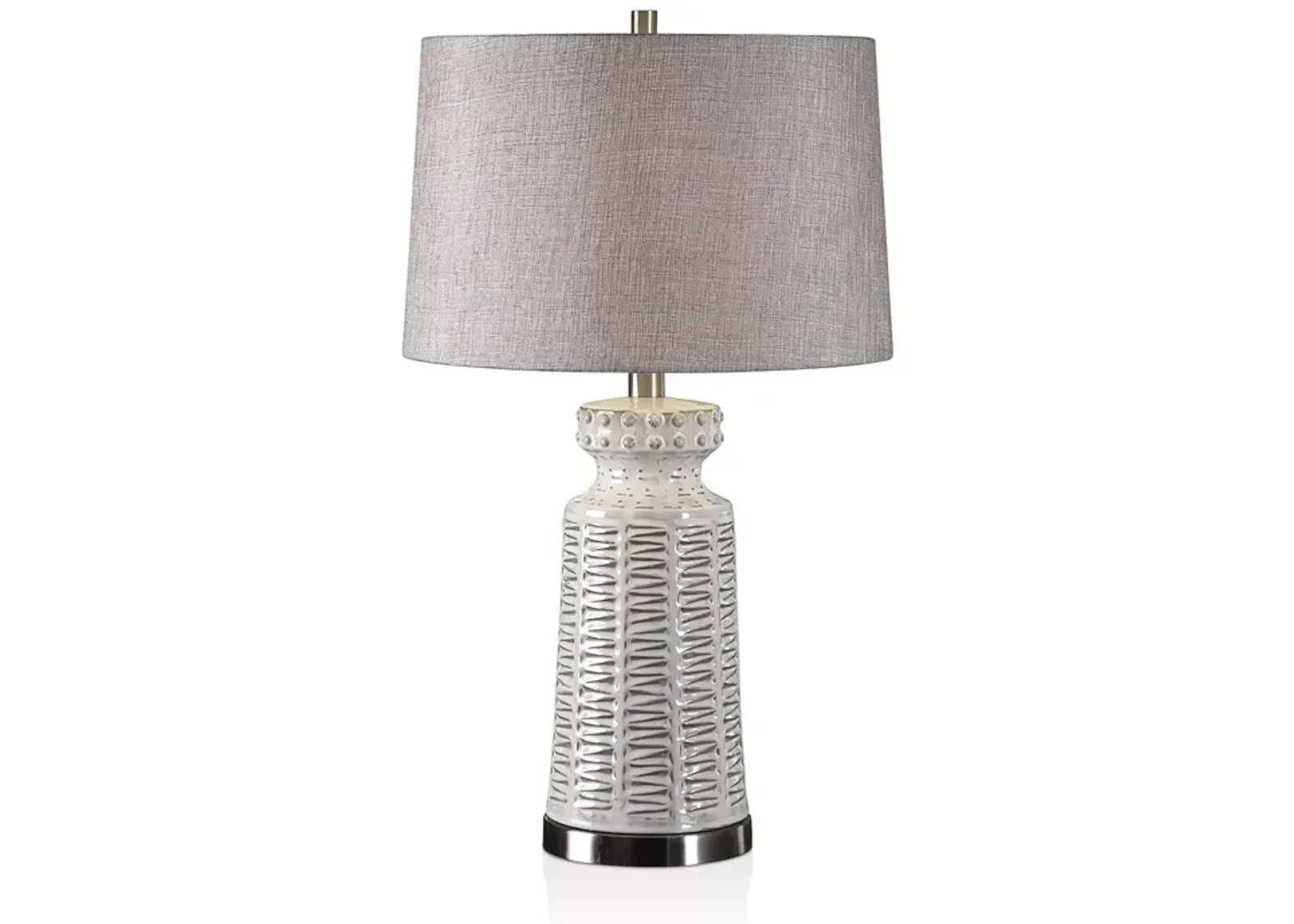 Uttermost Kansa Distressed White Table Lamp