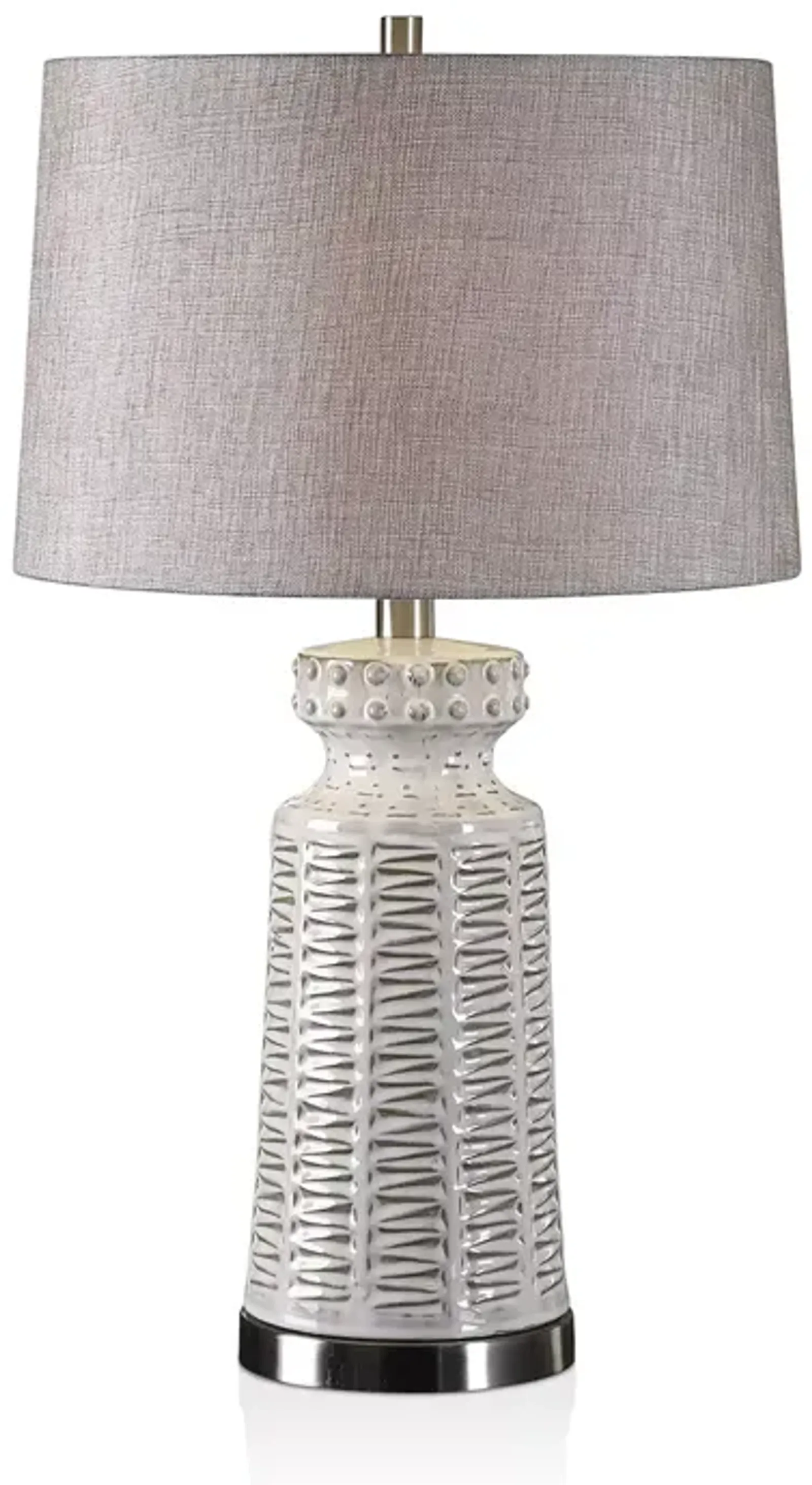 Uttermost Kansa Distressed White Table Lamp