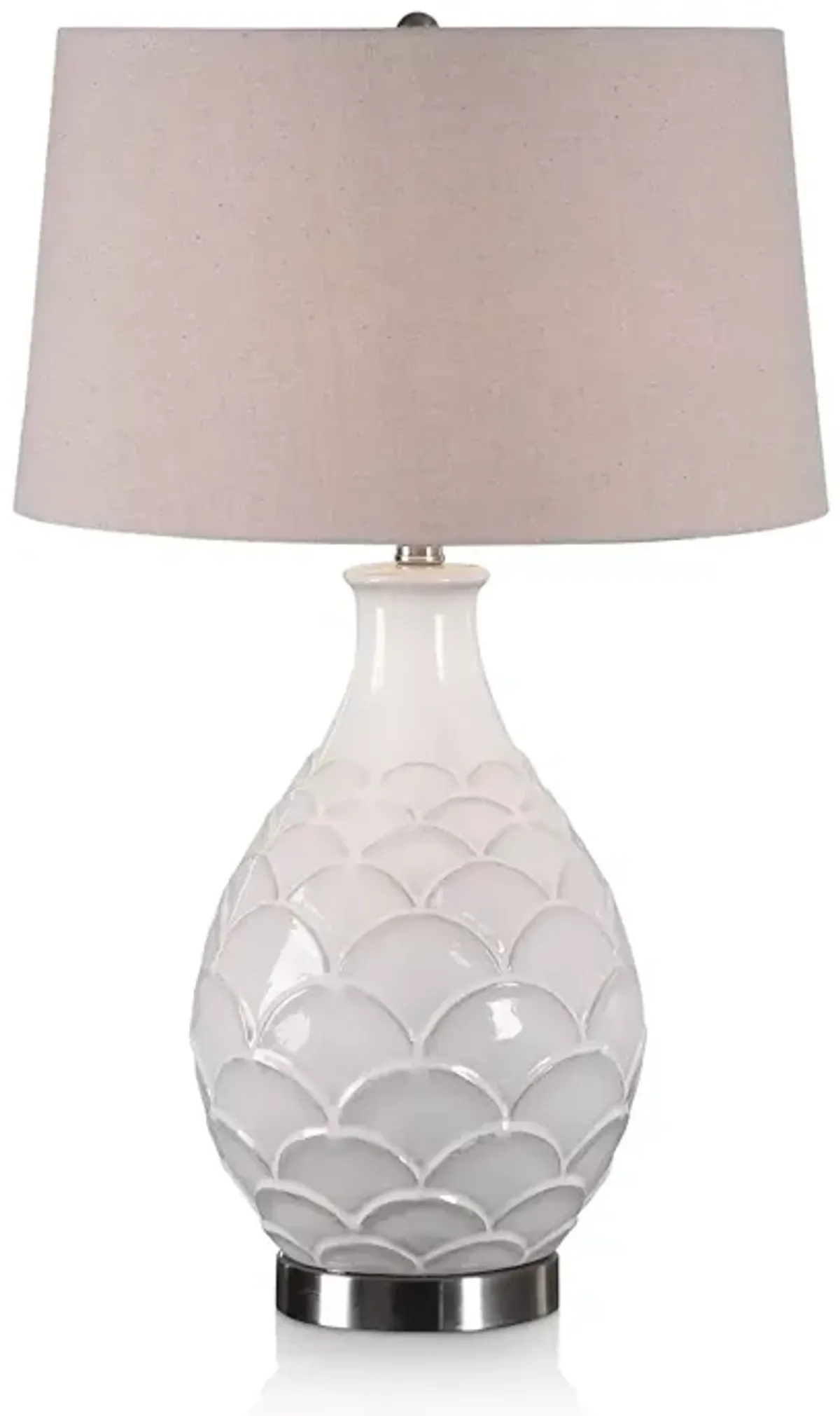 Uttermost Camellia Glossed White Table Lamp