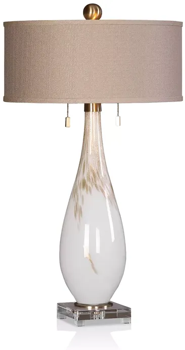 Uttermost Cardoni White Glass Table Lamp