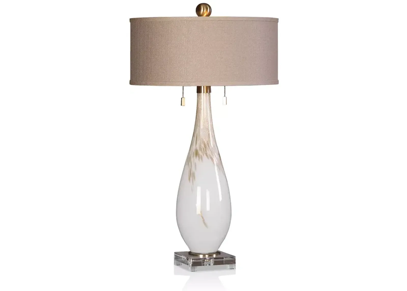 Uttermost Cardoni White Glass Table Lamp