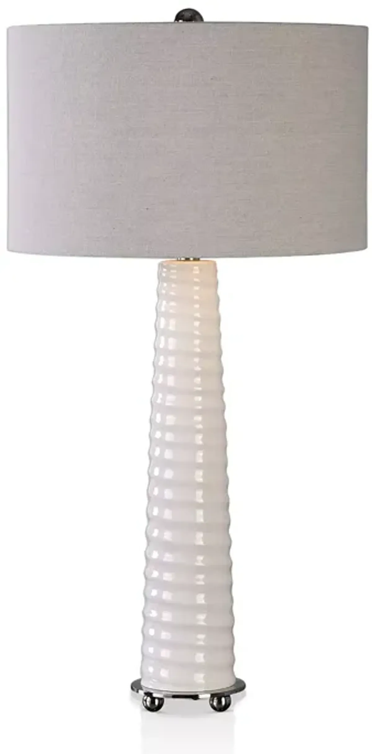 Uttermost Mavone Gloss White Table Lamp