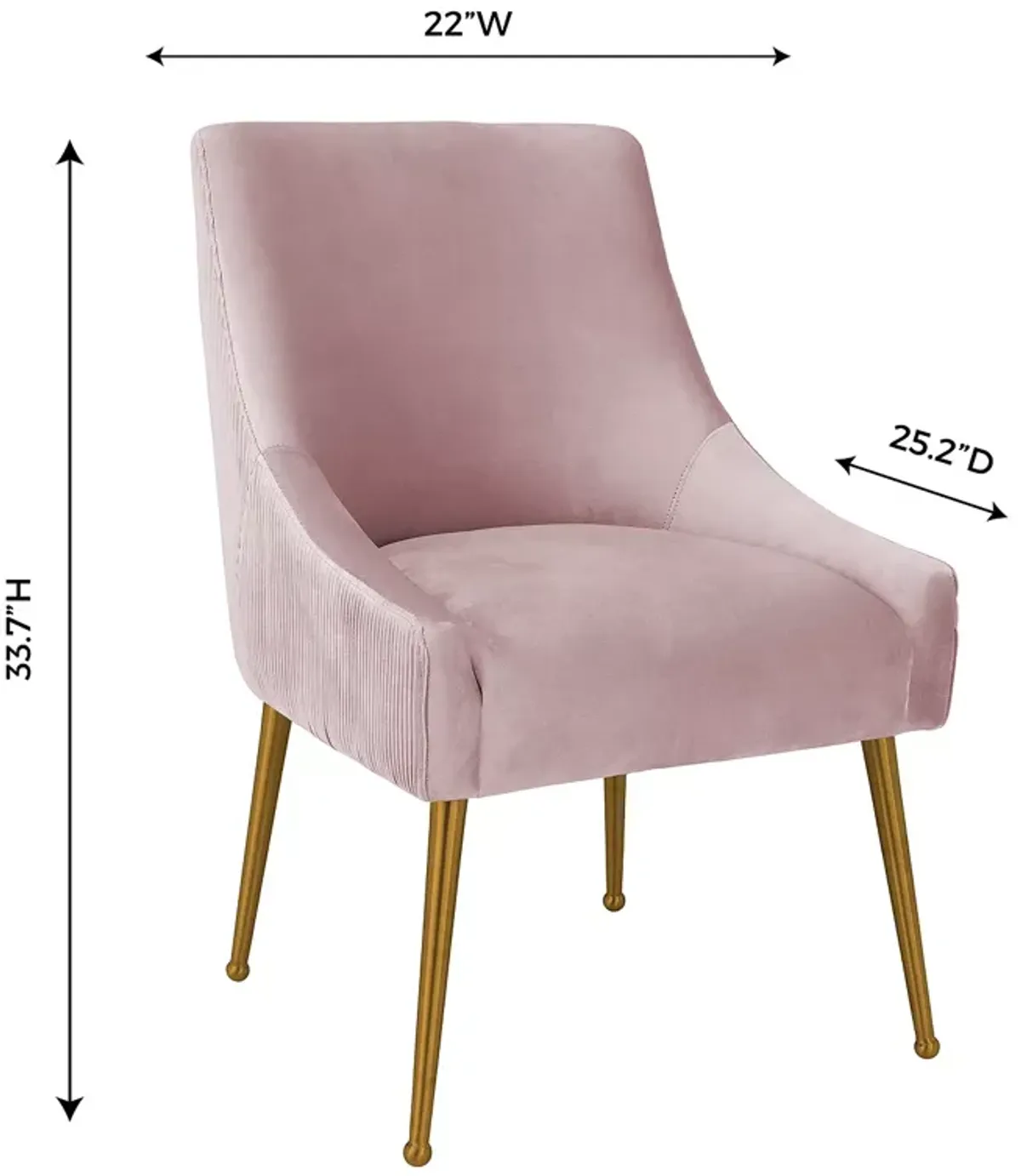 TOV Furniture Beatrix Pleated Mauve Velvet Side Chair