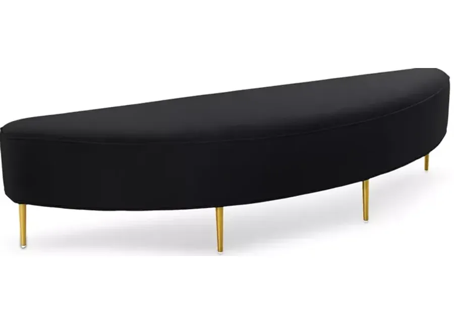 TOV Furniture Bianca Black Velvet King Bench