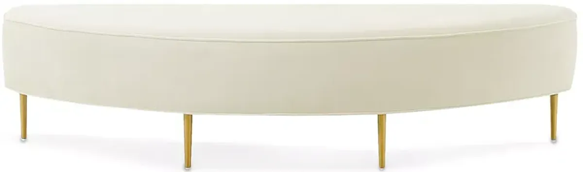 TOV Furniture Bianca Cream Velvet King Bench