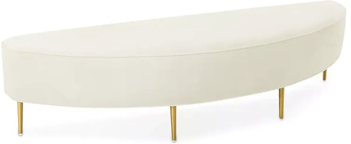 TOV Furniture Bianca Cream Velvet King Bench