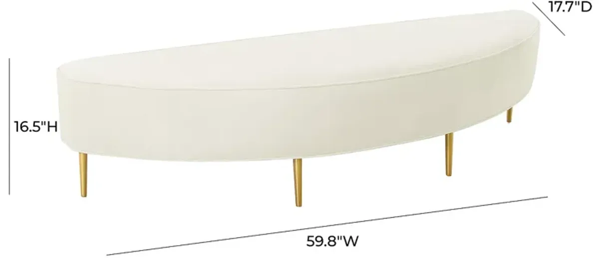 TOV Furniture Bianca Cream Velvet King Bench