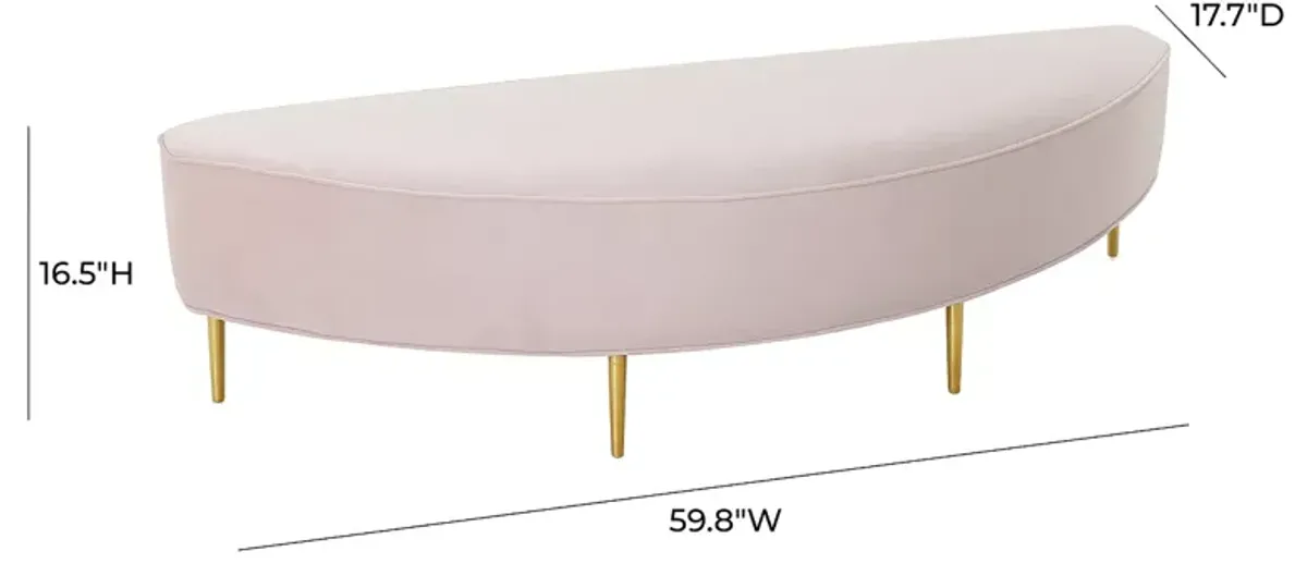 TOV Furniture Bianca Blush Velvet Full Bench