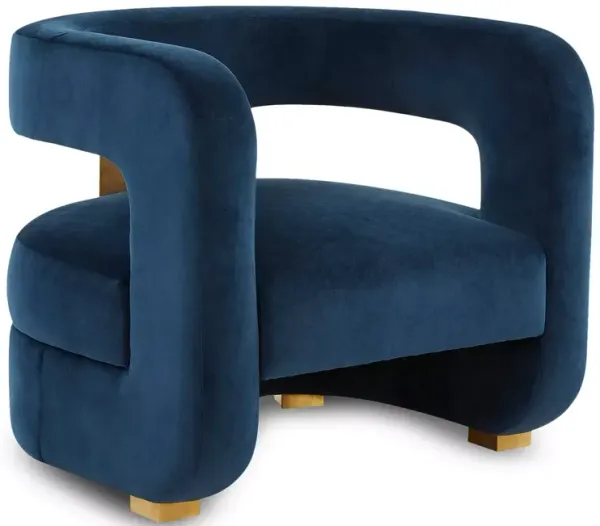 TOV Furniture Ayanna Midnight Velvet Accent Chair