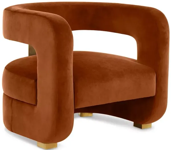 TOV Furniture Ayanna Burnt Sienna Velvet Accent Chair