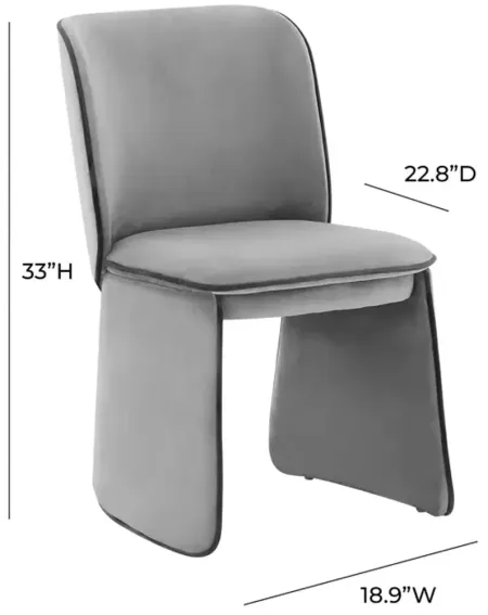 TOV Furniture Kinsley Gray Velvet Dining Chair