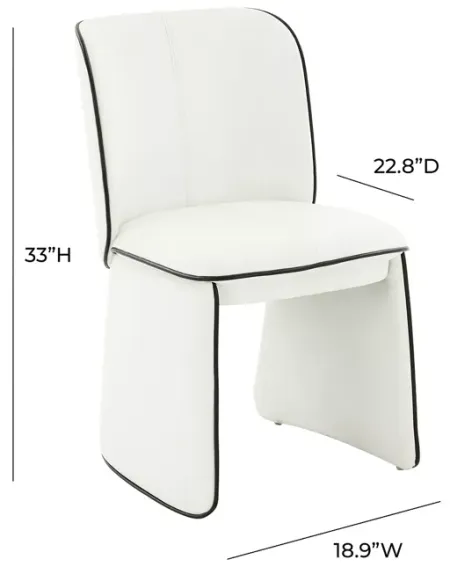 TOV Furniture Kinsley Cream Faux Leather Dining Chair