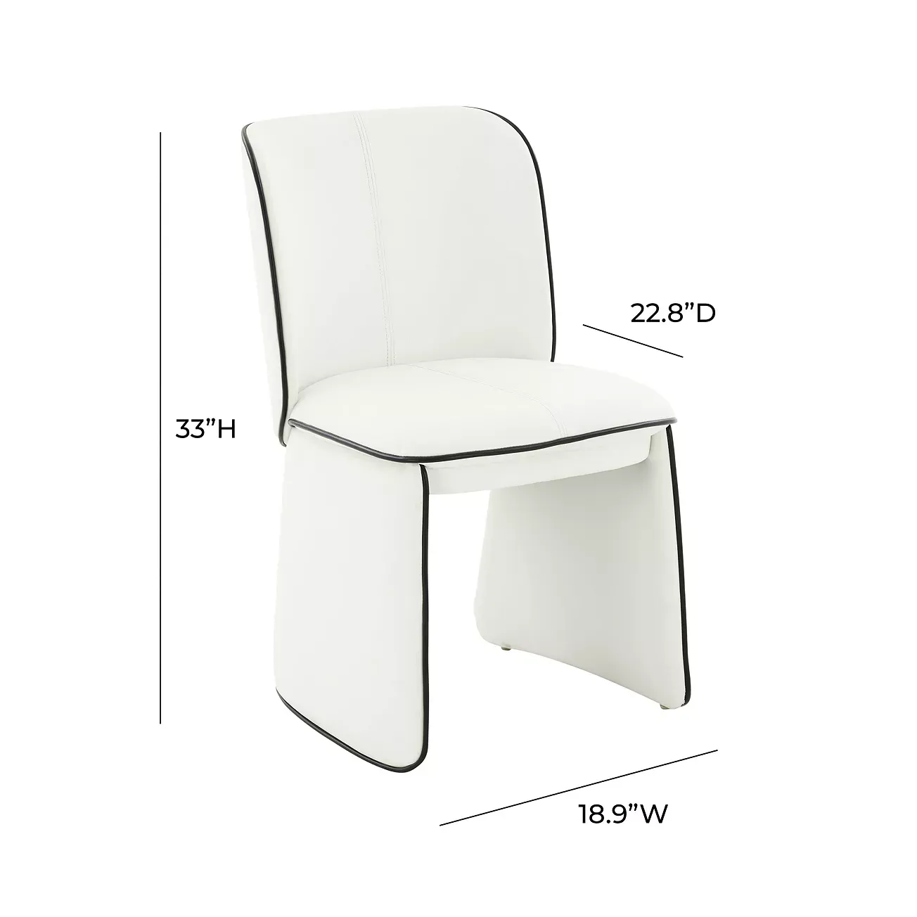 TOV Furniture Kinsley Cream Faux Leather Dining Chair