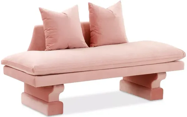 TOV Furniture Hyde Frost Blue Velvet Pedestal Sofa