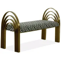 TOV Furniture Mavis Leopard Print Velvet Bench