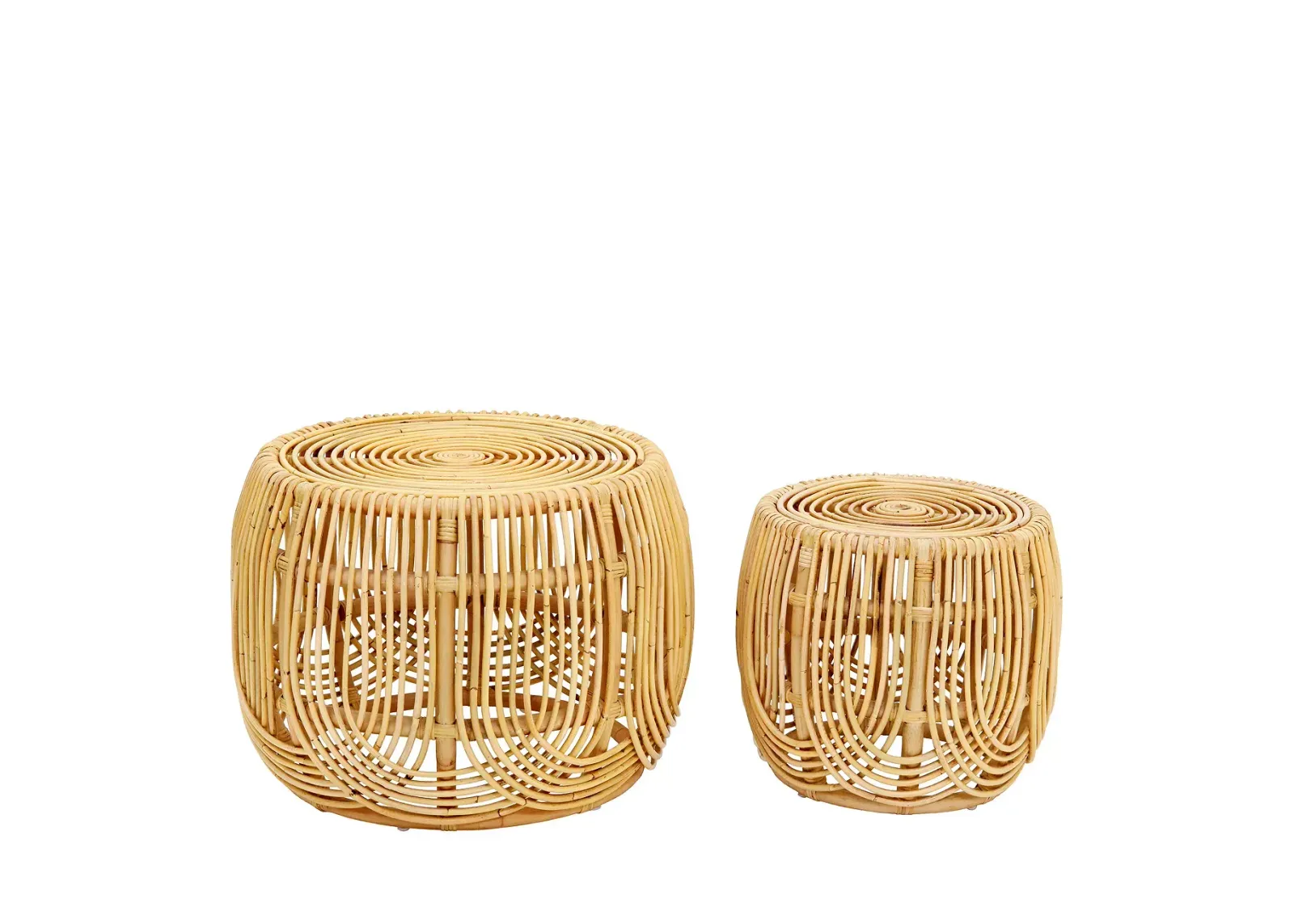 TOV Furniture Azrina Rattan Nesting Tables, Set of 2 