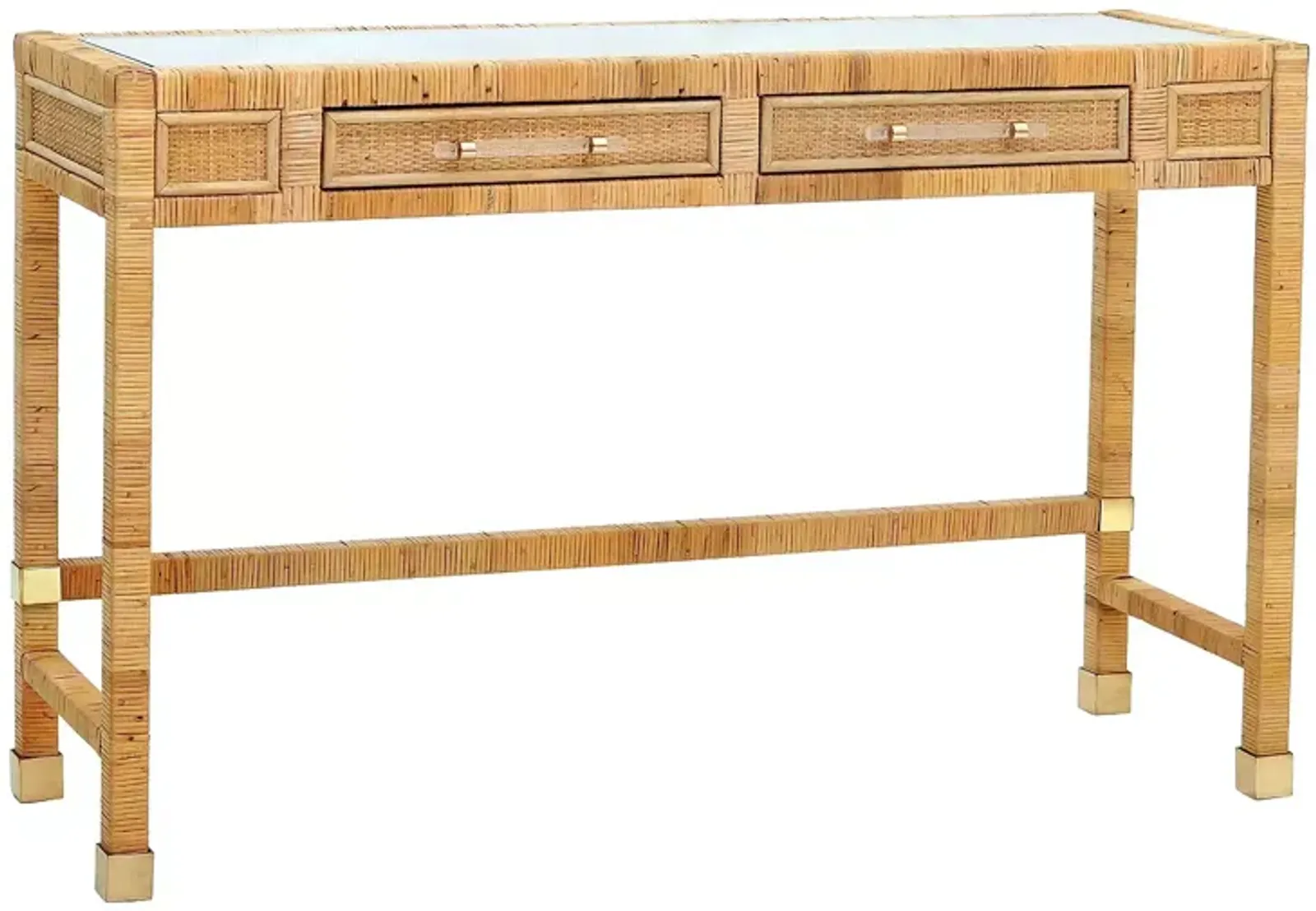 TOV Furniture Amara Natural Rattan Desk