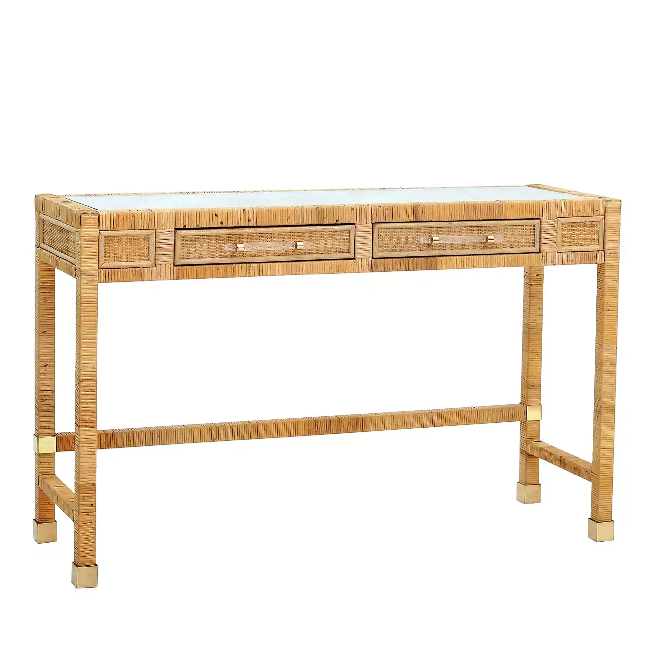 TOV Furniture Amara Natural Rattan Desk