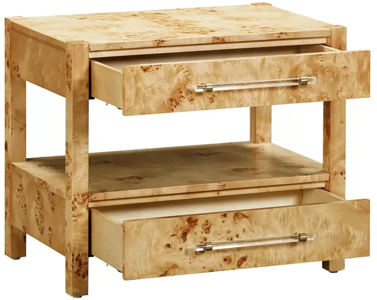 TOV Furniture Burl Nightstand