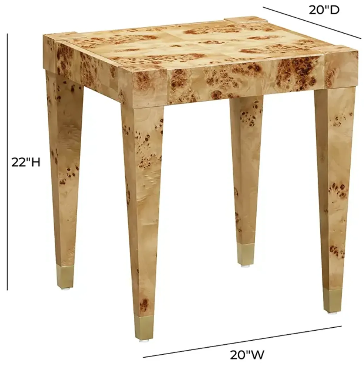 TOV Furniture Burl End Table  