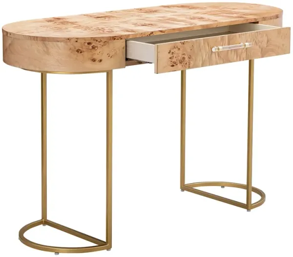 TOV Furniture Burl Oval Desk  