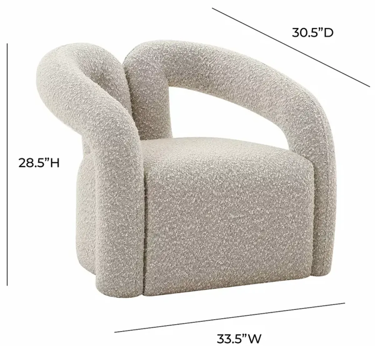 TOV Furniture Jenn Gray Boucle Accent Chair